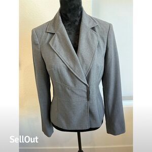 Calvin Klein Women's Gray Blazer Size 6 Business Padded Shoulders